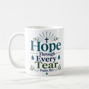 Caneca De Café Esperança Através de Cada Lágrima Citação da Escri