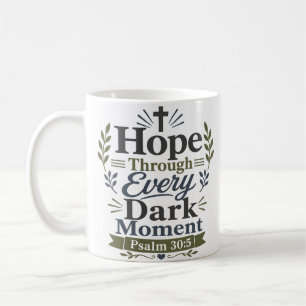 Caneca De Café Esperança Através de Cada Momento Sombrio Versícul