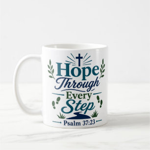 Caneca De Café Esperança Através de Cada Passo Citação de Esperan