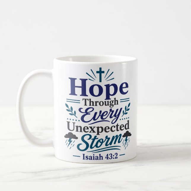 Caneca De Café Esperança Através de Cada Tempestade Inesperada Ci (Esquerda)