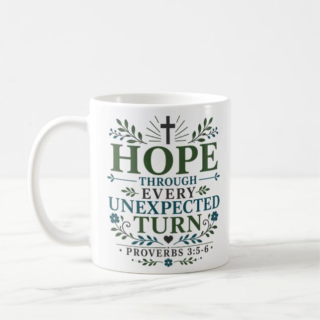 Caneca De Café Esperança Através de Cada Volta Inesperada Boho Cr (Esquerda)