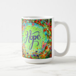Caneca De Café Esperança Bonito, brilhante, inspiradora, verde