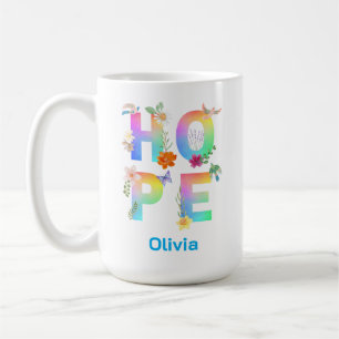 Caneca De Café Esperança de inspiração motivacional artística pos