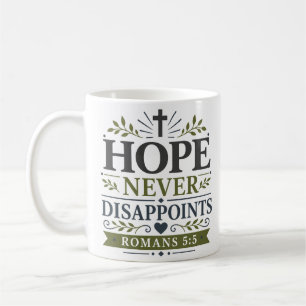 Caneca De Café Esperança Nunca Desaponta Citação de Verdade Bíbli