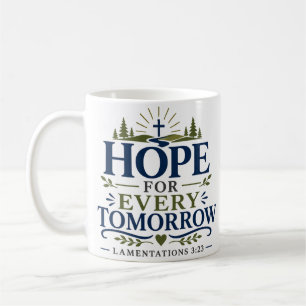 Caneca De Café Esperança Para Cada Amanhã Citação de Devocional