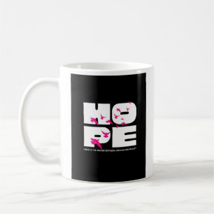 Caneca De Café Esperança & pássaros – tipografia negrito