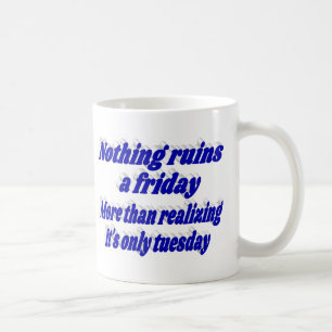 Caneca De Café Esperando pela sexta-feira Citação engraçada tipog