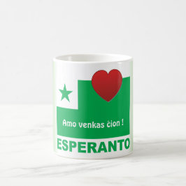 Caneca De Café Esperanto / "Amo venkas-ião"