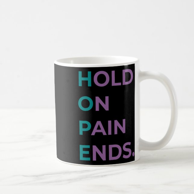 Caneca De Café Esperar Dor Termina Esperança Sobrevivência da Con (Direita)