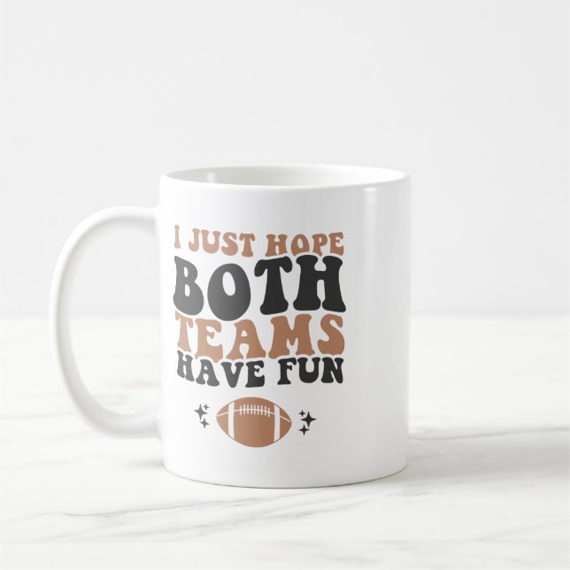Caneca De Café Espero que as duas equipes se divirtam Funny Ameri (Esquerda)