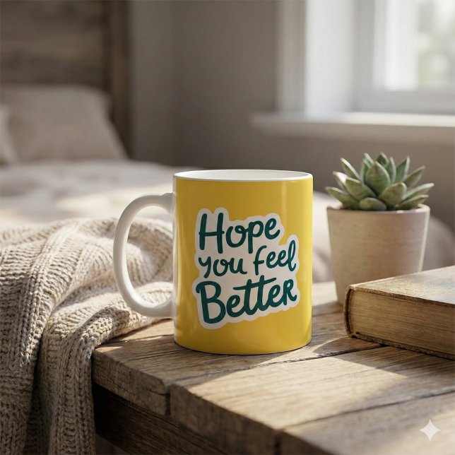 Caneca De Café Espero Que Você Se Sinta Melhor. (Send some love with this, "Hope you feel better" mug! )