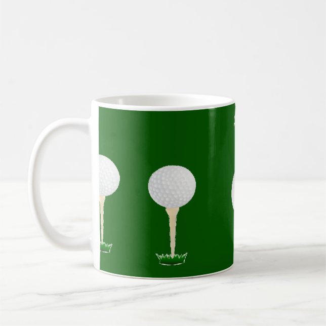 Caneca De Café Espetáculo das bolas de golfe em verde (Esquerda)