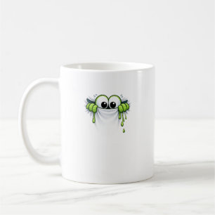 Caneca De Café Espie-Slima! Design de Monstro de Gosma Fofo Espia
