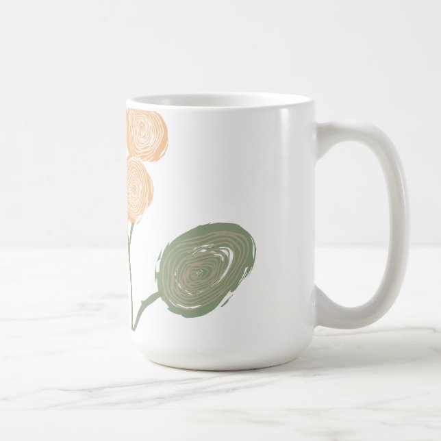 Caneca De Café Espirais de Energia em Flor (Direita)