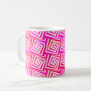 Caneca De Café Espirais quadradas Modernas de Meados do Século -