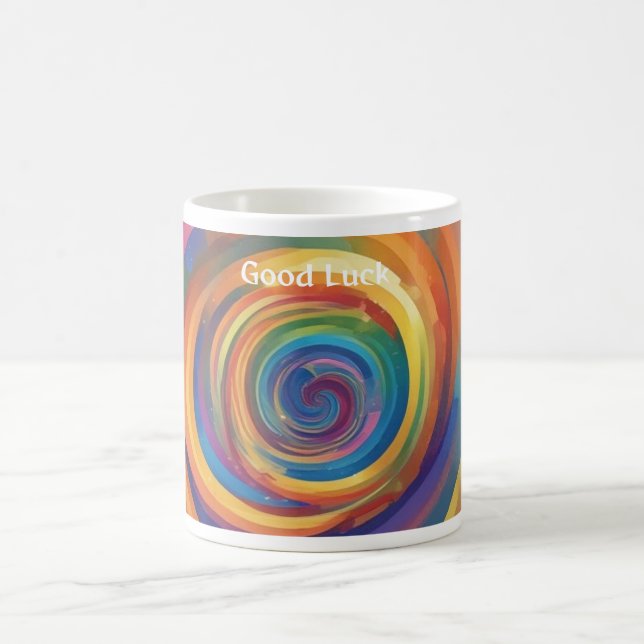 Caneca De Café Espiral Arco-íris da Sorte Boa Sorte (Centro)