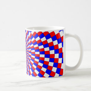 Caneca De Café Espiral Azul Branco Vermelho por Kenneth Yoncich