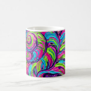 Caneca de Café Espiral de Concha Neon Vibrante Abs