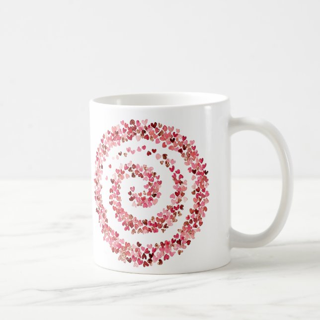 Caneca De Café Espiral de Corações de Amor (Direita)