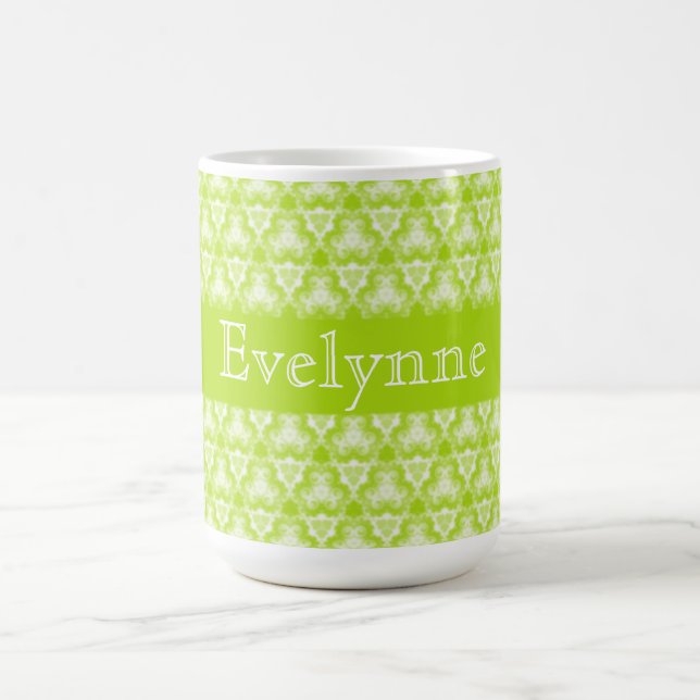 Caneca De Café Espiral de Verde limão brilhante personalizável (Centro)