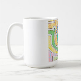 Caneca De Café Espiral Presa em Labirinto Colorido