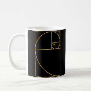 Caneca De Café Espiral sagrado de Fibonacci da relação dourada