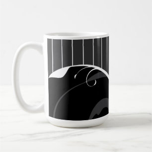 Caneca De Café Espirales Elegantes Preto e Branco