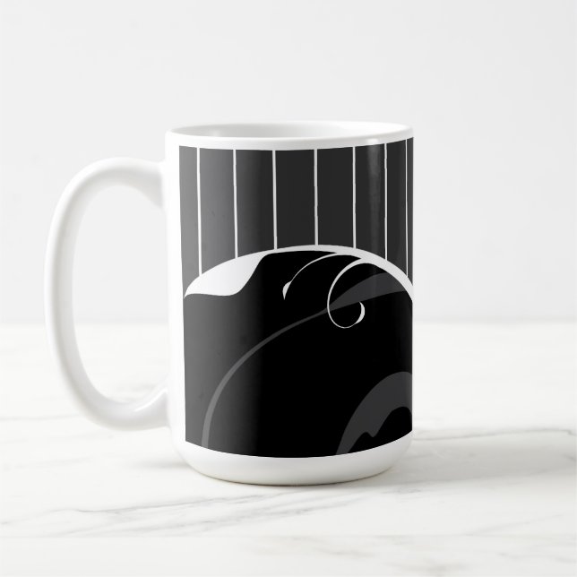 Caneca De Café Espirales Elegantes Preto e Branco (Esquerda)