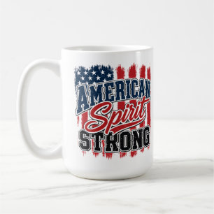 Caneca De Café Espírito Americano Forte 4 de Julho Patriótico