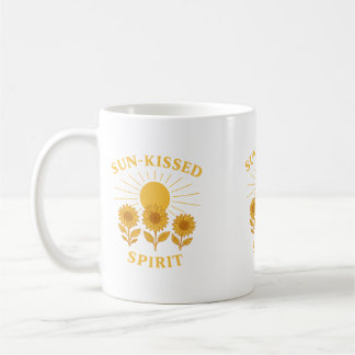 Caneca De Café Espírito Beijado pelo Sol Girassol Gráfico Radiant
