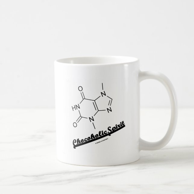 Caneca De Café Espírito Chocolatra (Molécula de Teobromina) (Direita)