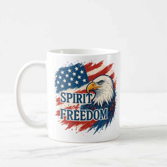 Caneca De Café Espírito da Liberdade Americana – Design para 4 de (Esquerda)