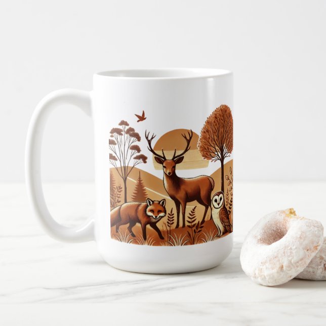 Caneca De Café Espírito da Mata Florestal (Com Donut)
