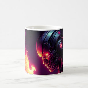 Caneca De Café Espírito de Fogo Fênix Robô Futurista Cibernético