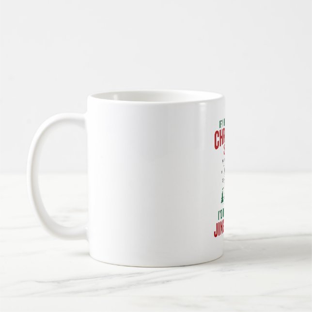 Caneca De Café Espírito de Gato de Natal Engraçado Desenho de Gra (Esquerda)