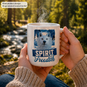 Caneca De Café Espírito de Liberdade do Lobo Ártico