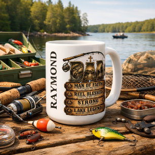 Caneca De Café Espírito de Pesca Alimentado pela Fé