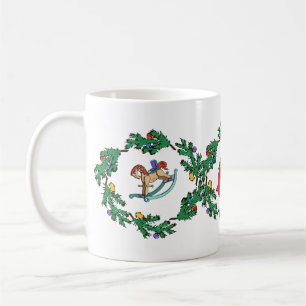 Caneca De Café Espírito do cavalo de balanço do Natal