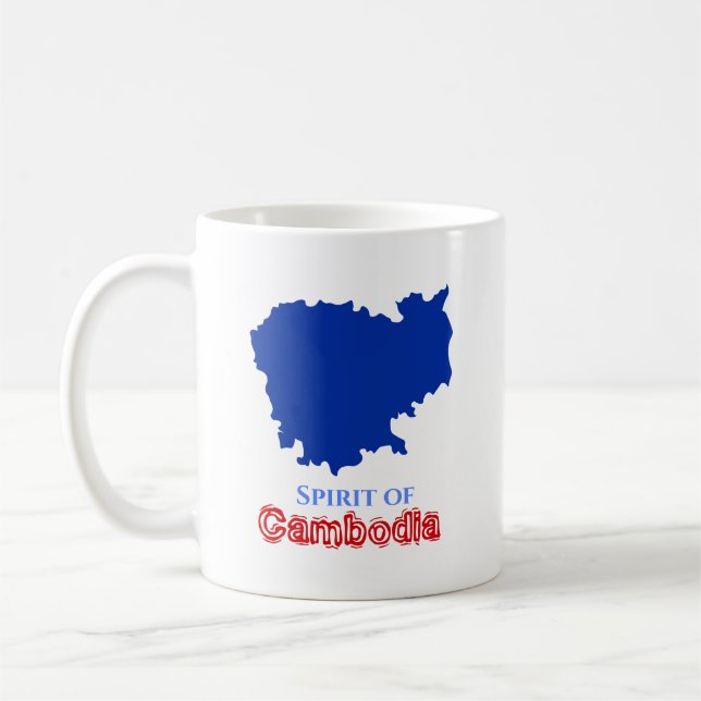 Caneca De Café Espírito do mapa azul do camboja (Esquerda)