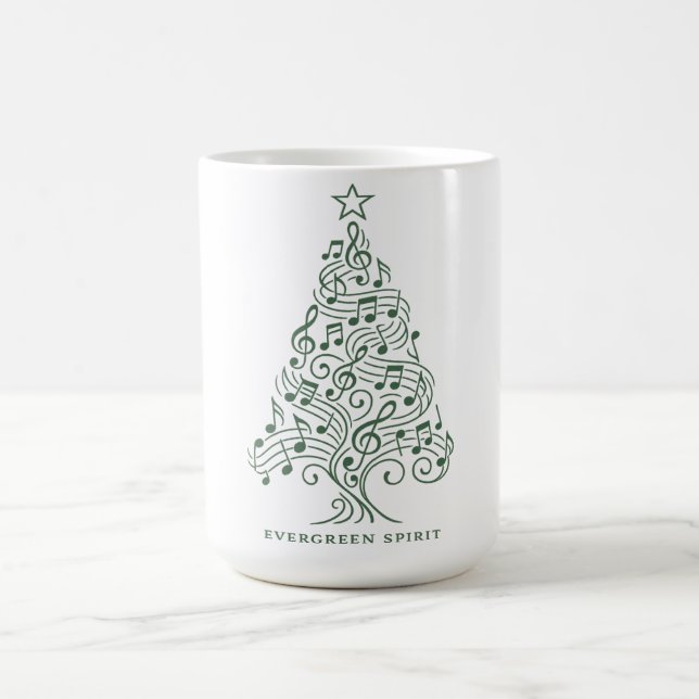 Caneca De Café "Espírito Evergreen - Design de Árvore de Natal Mu (Centro)