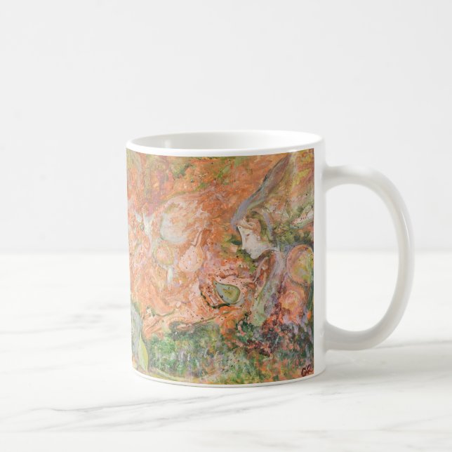 Caneca De Café Espírito Florestal / Arte Original de Fada Laranja (Direita)