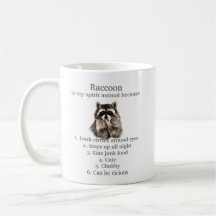 Espírito Funny Raccoon Animal Humor Cuja Aquarela