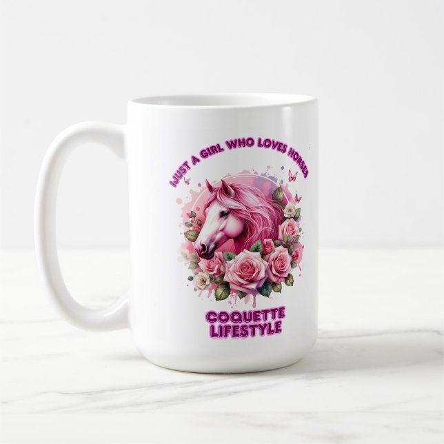 Caneca De Café "Espírito Rosa selvagem" Camisa de Coquette Mulher (Esquerda)