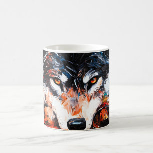 Caneca De Café Espírito Selvagem Abstrato Lobo