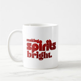Caneca De Café Espíritos fazeres brilhantes - Retro de Natal