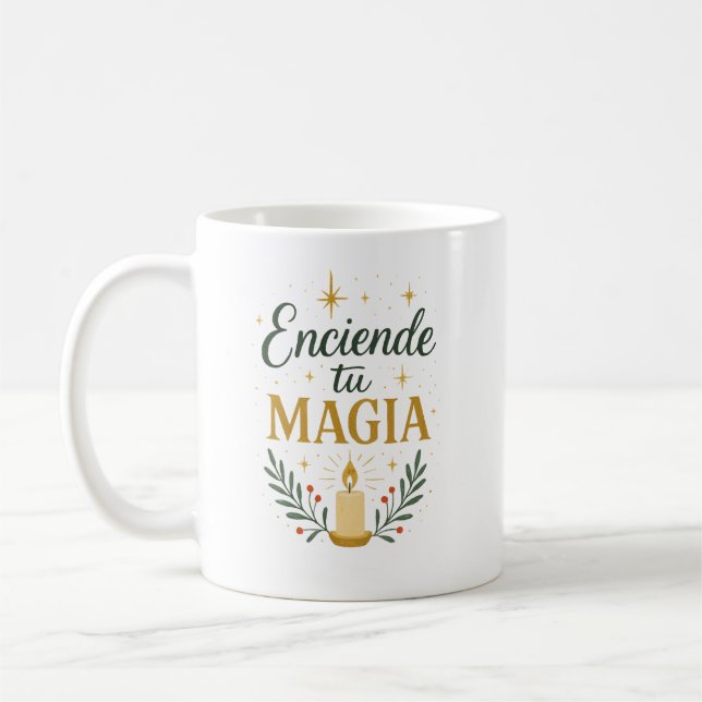 Caneca De Café ✨ “Espíritu Navideño” – Diseño Caligráfico Festivo (Esquerda)