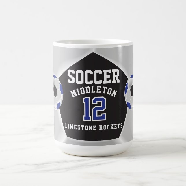 Caneca De Café Esporte de ⚽ Azul, Preto e Branco (Centro)