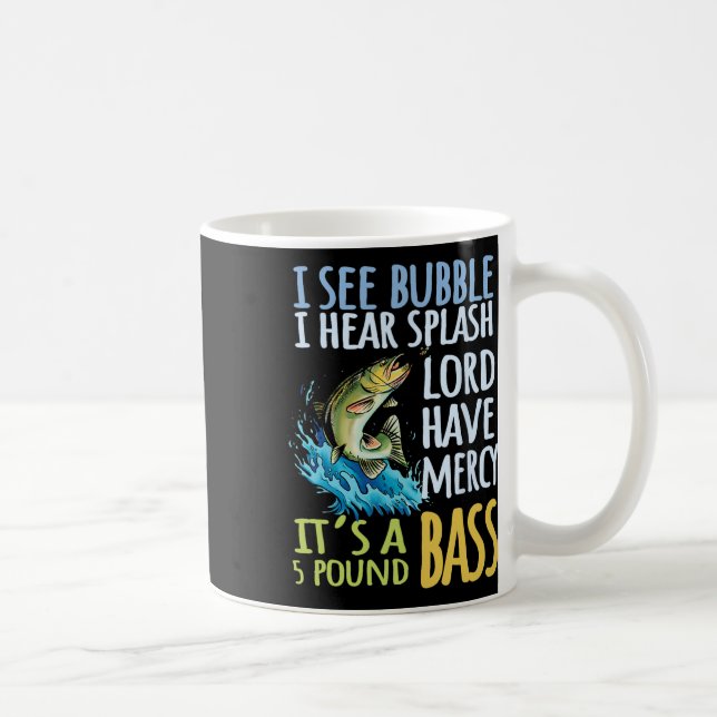 Caneca De Café Esporte de pesca com isca Byss preto Byss Peixe  (Direita)