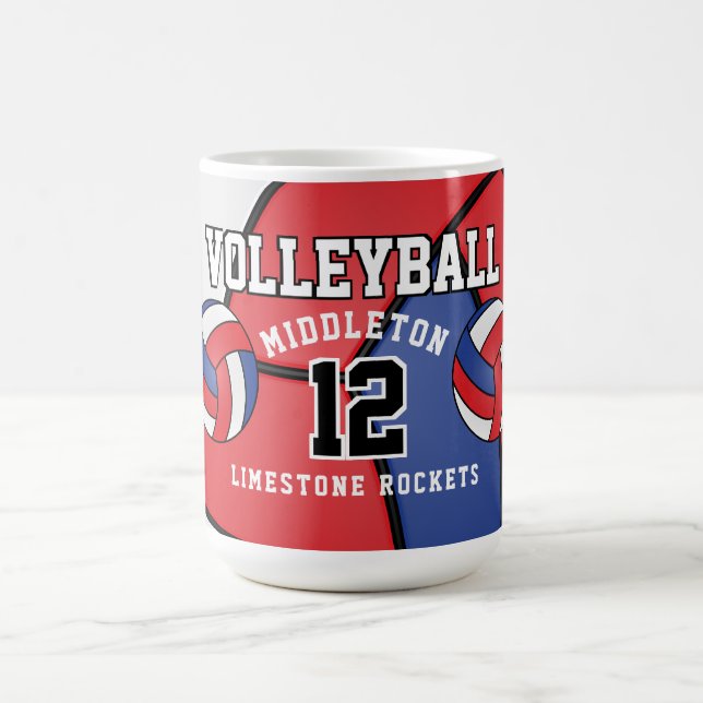 Caneca De Café Esporte de Voleibol Vermelho, Branco e Azul (Centro)