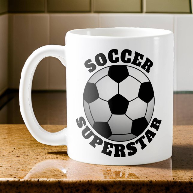 Caneca De Café Esporte Superstar do Futebol (Soccer Superstar Mug)